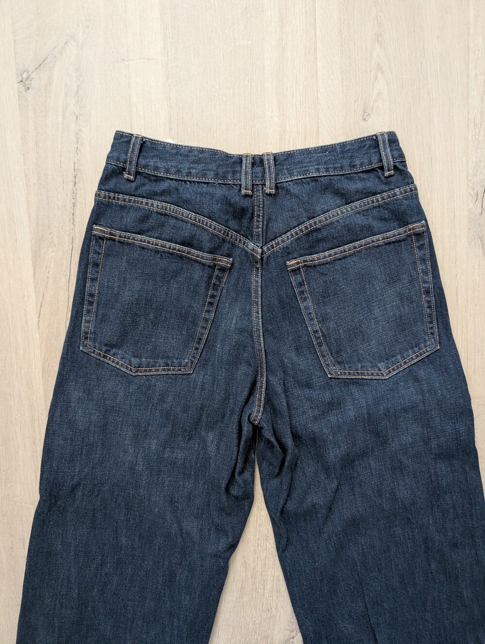 Zara TRF Dark Blue Mis Rise Jeans With Buttons Nwot - Picture 2 of 12